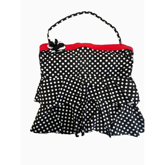 Kenneth Cole Reaction Women Retro Polka Dot Tiered Layers Ruffles Swimsuit Top L - Picture 8 of 8